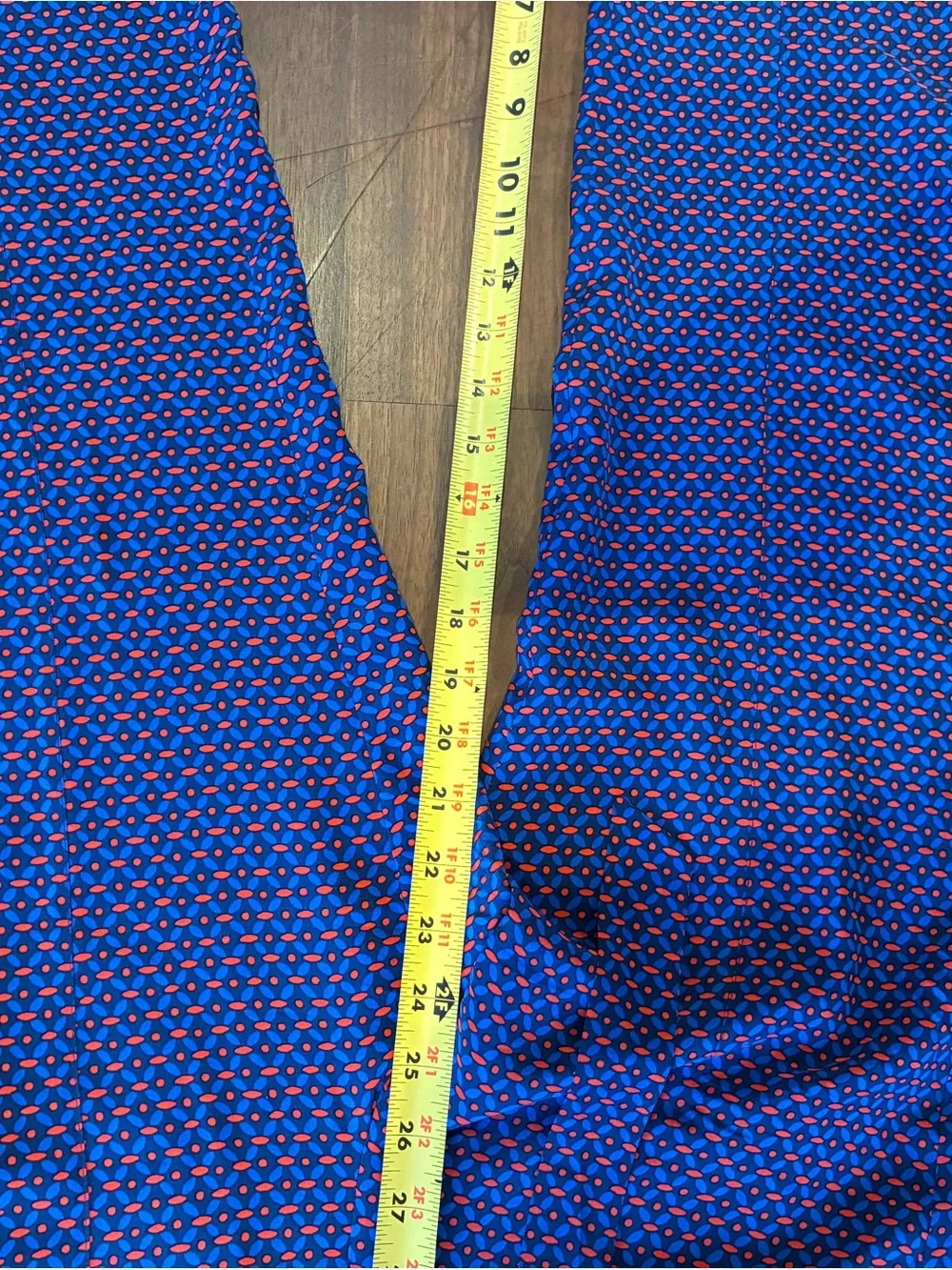 Tory Burch Blue and Red Geometric Print Pants